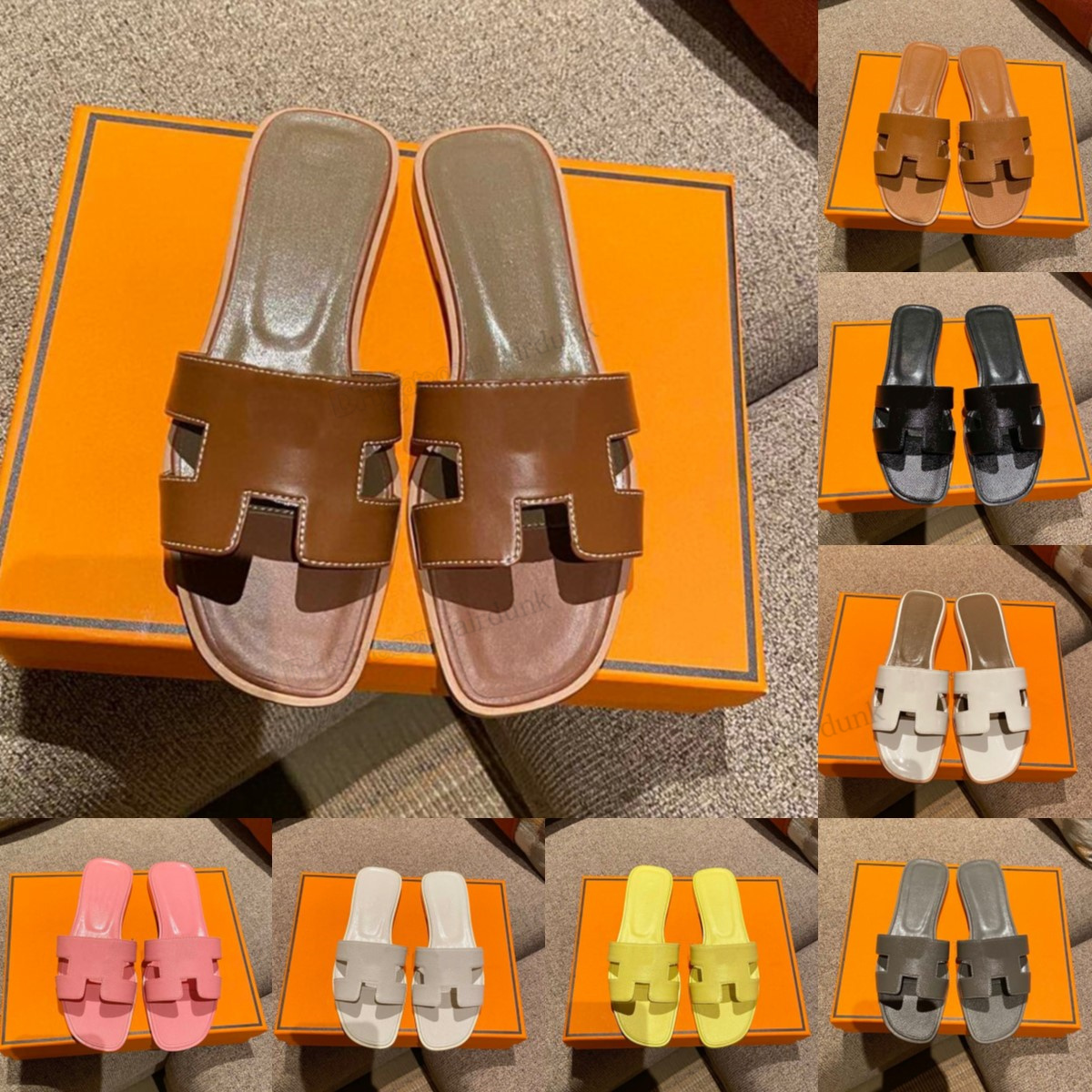 Beach slippers Sandals Classic Flat heel leather ladies Summer Lazy Designer shoe fashion flops leather lady Slides women shoes Hotel Bath sexy Sandals size 35-42
Beach slippers Sandals Classic Flat heel leather ladies Summer Lazy Designer shoe fashion flops leather lady Slides women shoes Hotel Bath sexy Sandals size 35-42