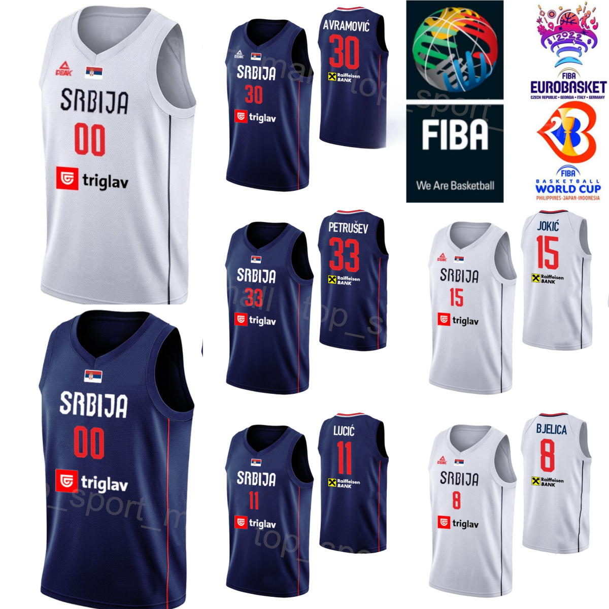 Print Serbia Basketball Jersey 2023 World Cup National Team 3 Filip Petrusev 14 Dusan RISTIC 19 Luka MITROVIC 23 Marko GUDURIC 30 Aleksa Avramovic 13 Ognjen DOBRIC, With patch
Print Serbia Basketball Jersey 2023 World Cup National Team 3 Filip Petrusev 14 Dusan RISTIC 19 Luka MITROVIC 23 Marko GUDURIC 30 Aleksa Avramovic 13 Ognjen DOBRIC, With patch