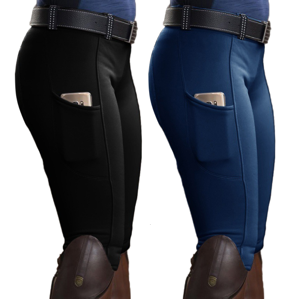 Women's Pants s Horse Riding Trouser Sport Solid Color High Waist Pocket Hip Lift Elastic Equestrian Sports 230616