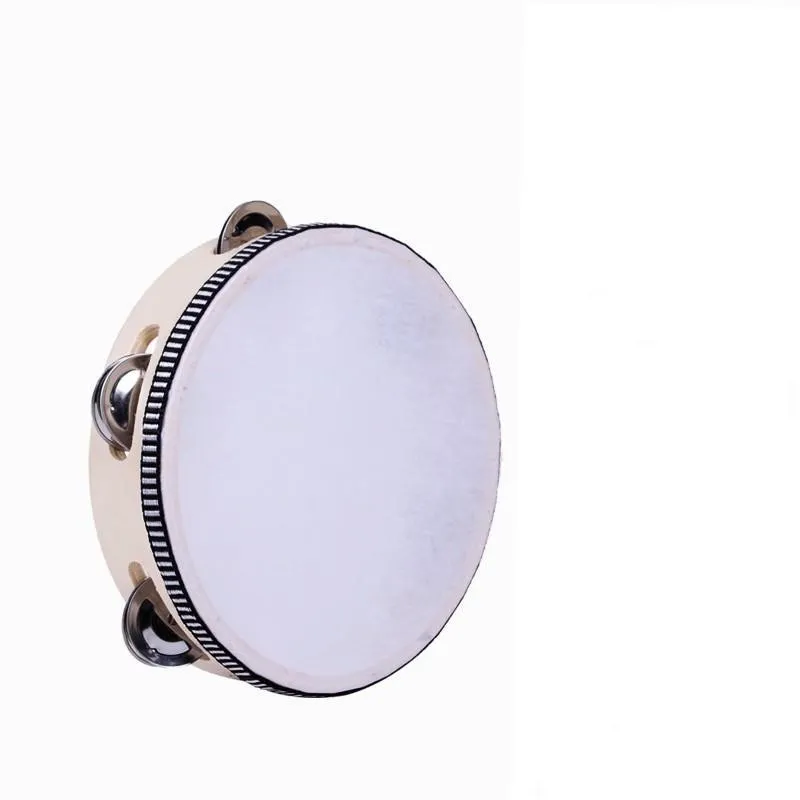 Drum Inches 6 Bell Hand Held Tambourine Birch Metal Jingles Kids School Musical KTV Party Percussion Toy 1011