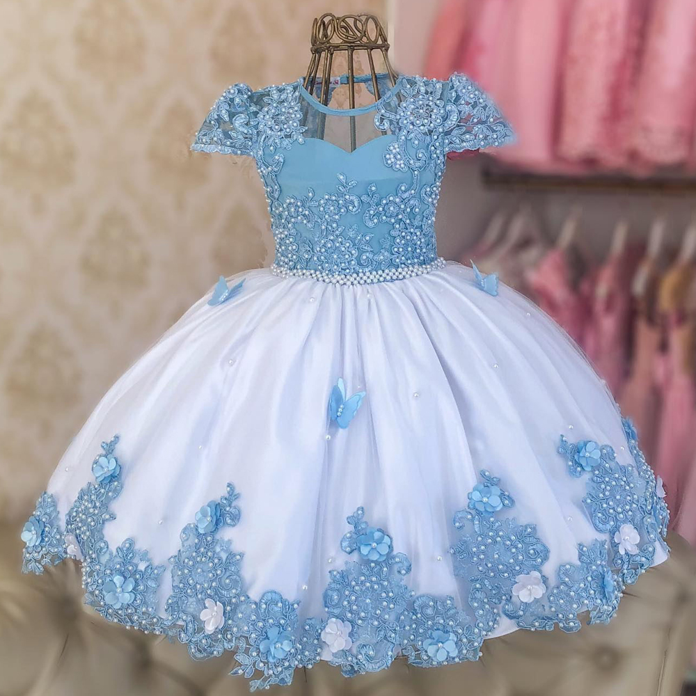 Light Sky Blue and White Flower Girls Dresses Lace Appliques Pearls Kids Party Gown Butterfly Ball Gown Infant Prom Dress, Beige
Light Sky Blue and White Flower Girls Dresses Lace Appliques Pearls Kids Party Gown Butterfly Ball Gown Infant Prom Dress, Beige
