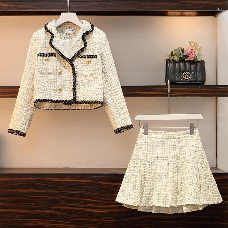 Work Dresses Pleated Skirt Matching Sets For Women 2023 Fashion Temperament College Two-piece Suit Aesthetic Uniform Cardigan Clubwear