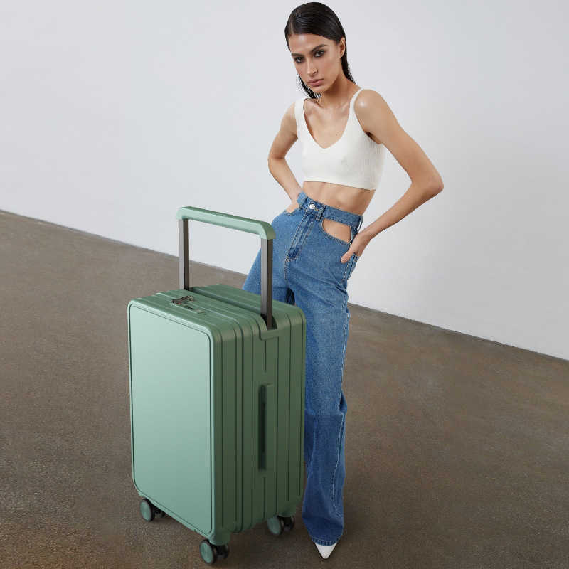 Casual Travel PC Suitcase Wide Trolley Case Universal Wheel Large Capacity Luggage 24 Inch Suitcase 0619-222