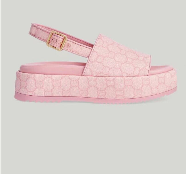 Women's thick soled suspender with round toe sandals, platform sandals, canvas wedge, non slip bottom with box and dust bag, European size 35-43, Pink
Women's thick soled suspender with round toe sandals, platform sandals, canvas wedge, non slip bottom with box and dust bag, European size 35-43, Pink