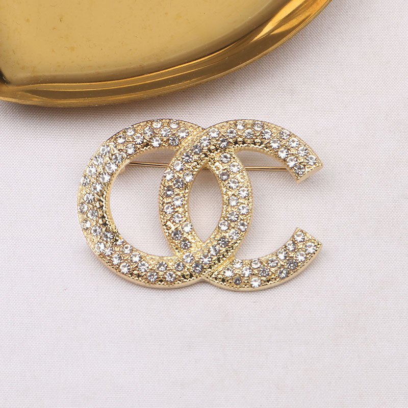 20style Brand Designer Double Letter Brooches Women Men Elegant Classic Rhinestone Brooch Suit Pin Metal Fashion High Quality Jewelry Accessories