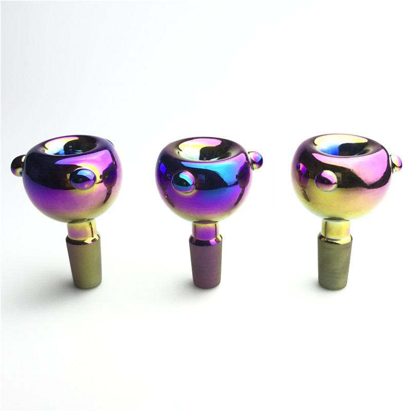 14mm 18mm Male Gold-plating Glass Bong Bowls with Colorful Thick Pyrex 3 Handle Glass Smoking Bowl Water Pipes
14mm 18mm Male Gold-plating Glass Bong Bowls with Colorful Thick Pyrex 3 Handle Glass Smoking Bowl Water Pipes
