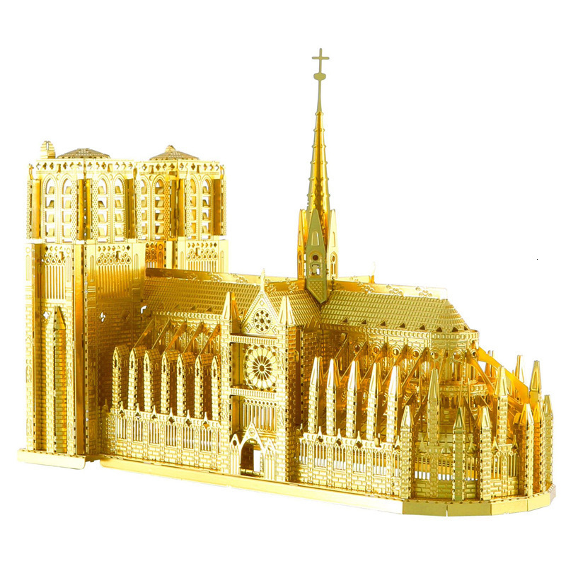 3D Puzzles Metal Puzzle High Quality Notre Dame De Paris Model Adult Difficult Building Diy Toys 230616