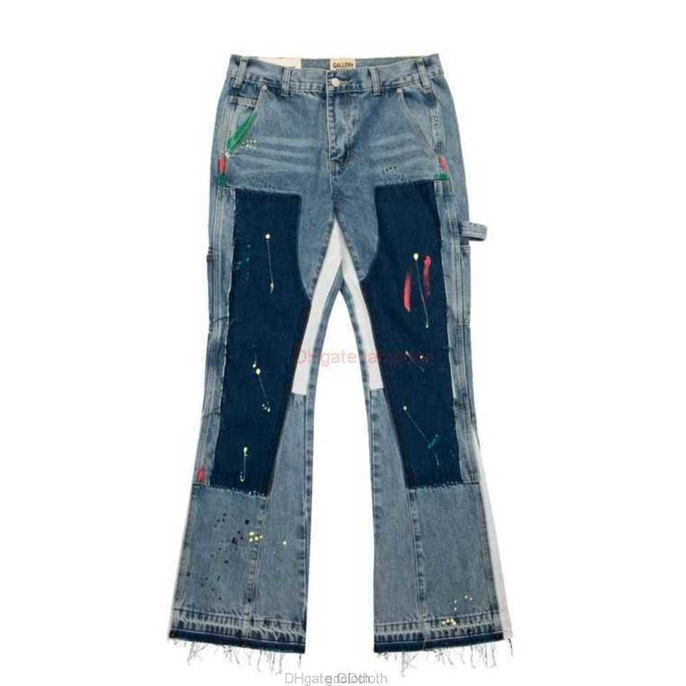 Fashion Designer Clothing Galleries Denim Pants Galleries Heavy Industry Speckled Graffiti Micro Horn Structure Spliced Loose Contrast Jeans for Men Women, Blue
Fashion Designer Clothing Galleries Denim Pants Galleries Heavy Industry Speckled Graffiti Micro Horn Structure Spliced Loose Contrast Jeans for Men Women, Blue