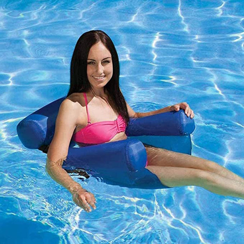 Inflatable Floats tubes PVC Summer Foldable Floating Row Swimming Pool Water Hammock Air Mattresses Bed Beach Sports Lounger Chair 230617