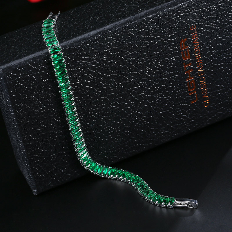 Red Bracelet With Diamond Tennis Chains Hip-hop Tide Women's Bracelet Square Zircon 2.5*5mm Bracelet Tennis Bracelets For loose diamond bracelet 