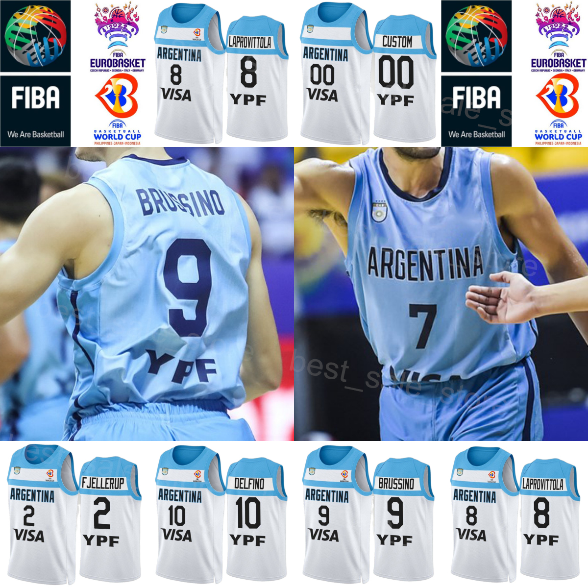 Printed Argentina Basketball 10 Carlos Delfino Jerseys 12 Marcos DELIA 2 Maximo Fjellerup 8 Nicolas Laprovittola 9 Nicolas Brussino National Team World Cup Shirt, White
Printed Argentina Basketball 10 Carlos Delfino Jerseys 12 Marcos DELIA 2 Maximo Fjellerup 8 Nicolas Laprovittola 9 Nicolas Brussino National Team World Cup Shirt, White