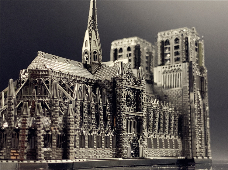3D Puzzles Metal Puzzle High Quality Notre Dame De Paris Model Adult Difficult Building Diy Toys 230616