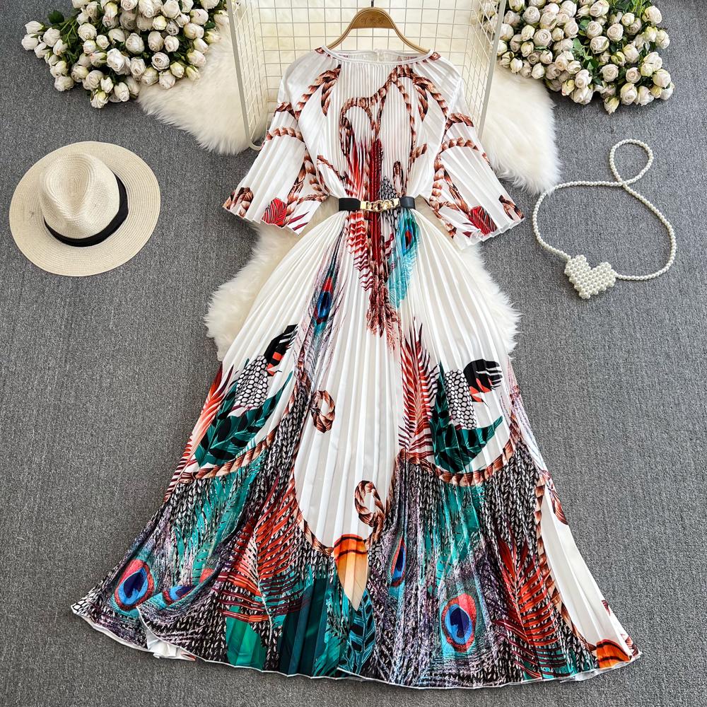 Casual Dresses Miyake New Summer Pleated Long Dress Women O-Neck Lace-up Belt Loose Large Size Flower Vintage Slim A-Line Dress 2023, Same as picture
Casual Dresses Miyake New Summer Pleated Long Dress Women O-Neck Lace-up Belt Loose Large Size Flower Vintage Slim A-Line Dress 2023, Same as picture