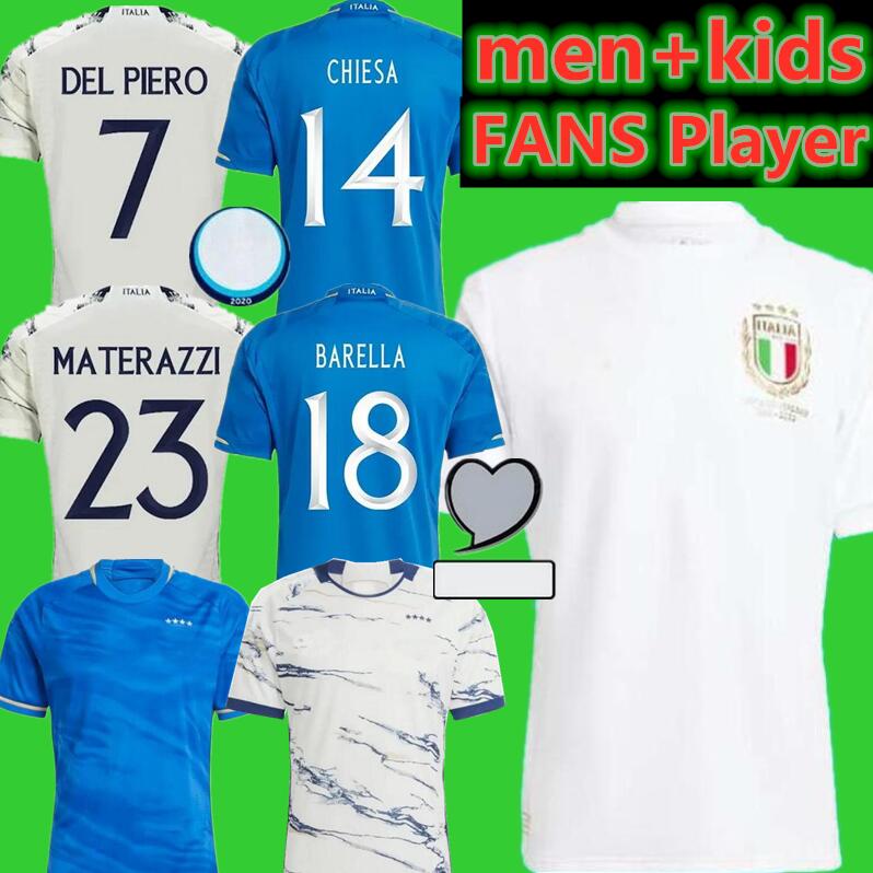 

Italia FANS Player 2023 BONUCCI soccer Jerse JORGINHO INSIGNE VERRATTI men kids FOOTBALL SHIRTS CHIESA BARELLA CHIELLINI PELLEGRINI ItalyS 125 year sanniversary, 10