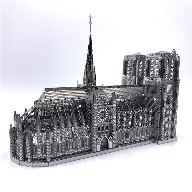 3D Puzzles Metal Puzzle High Quality Notre Dame De Paris Model Adult Difficult Building Diy Toys 230616