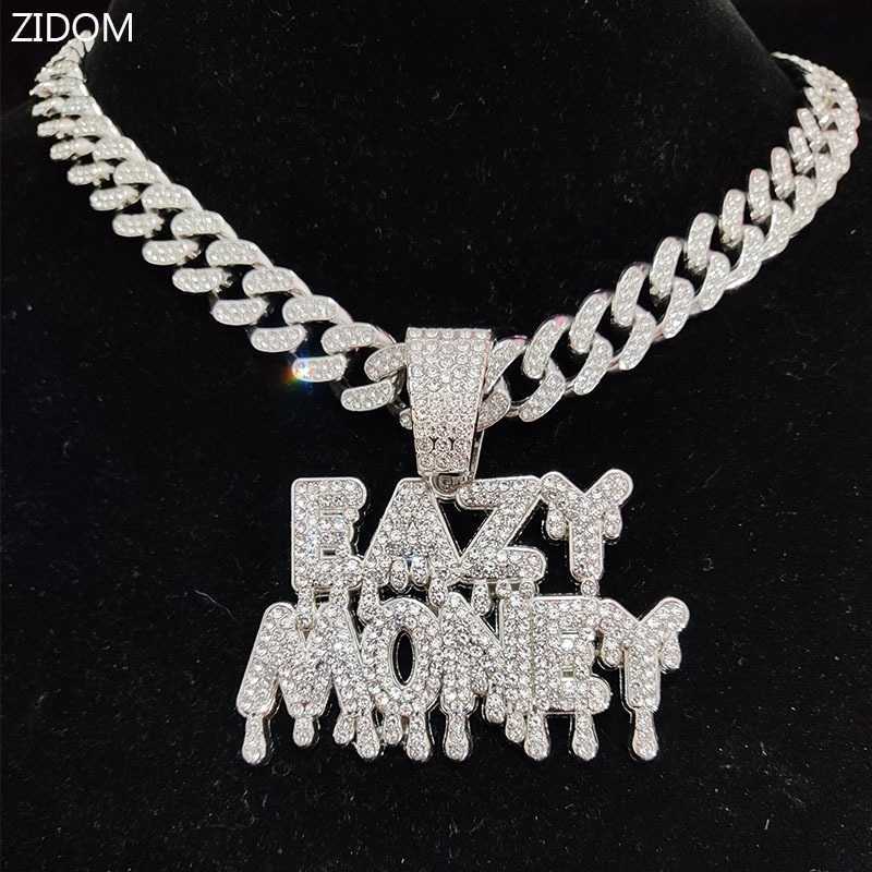 Pendant Necklaces Hip Hop Letter Necklace Men Women Easy Money Chain Iced Out Bling Cuban Hiphop Jewelry Fashion Gift 230613
Pendant Necklaces Hip Hop Letter Necklace Men Women Easy Money Chain Iced Out Bling Cuban Hiphop Jewelry Fashion Gift 230613