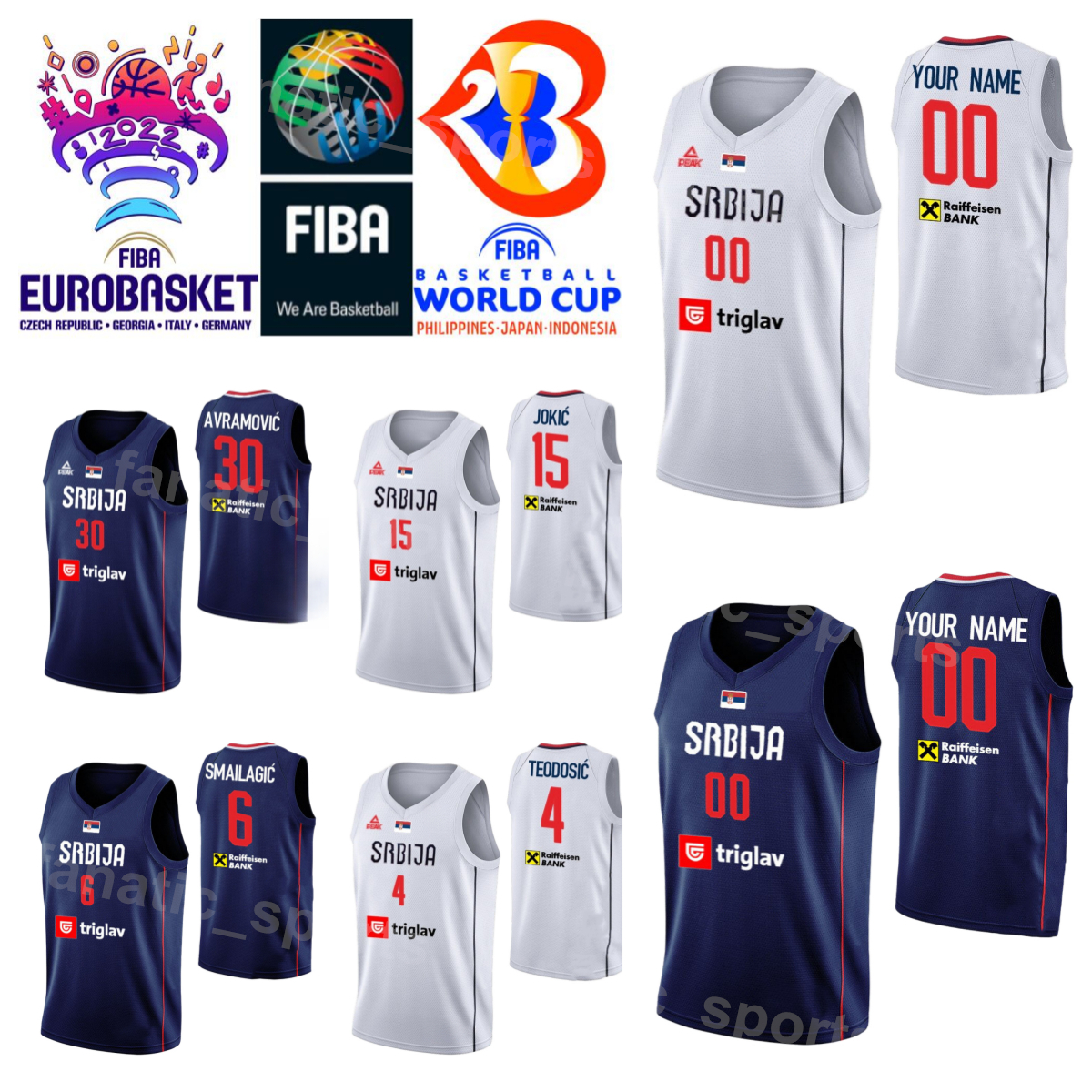 Print World Cup 2023 Serbia Basketball 3 Filip Petrusev Jerseys Srbija Team 14 Dusan RISTIC 19 Luka MITROVIC 23 Marko GUDURIC 30 Aleksa Avramovic 13 Ognjen DOBRIC, With eurobasket patch
Print World Cup 2023 Serbia Basketball 3 Filip Petrusev Jerseys Srbija Team 14 Dusan RISTIC 19 Luka MITROVIC 23 Marko GUDURIC 30 Aleksa Avramovic 13 Ognjen DOBRIC, With eurobasket patch