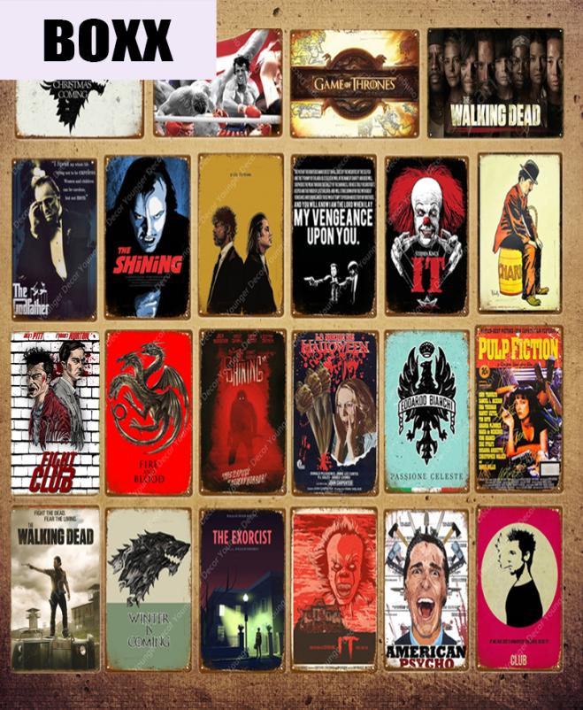 2020 Classic Movie Poster Film Famous Star Rocky Music Shining Elvis Pulp Fiction Club Wall Decor Tin Signs Vintage Metal Plaque Y4529350
2020 Classic Movie Poster Film Famous Star Rocky Music Shining Elvis Pulp Fiction Club Wall Decor Tin Signs Vintage Metal Plaque Y4529350