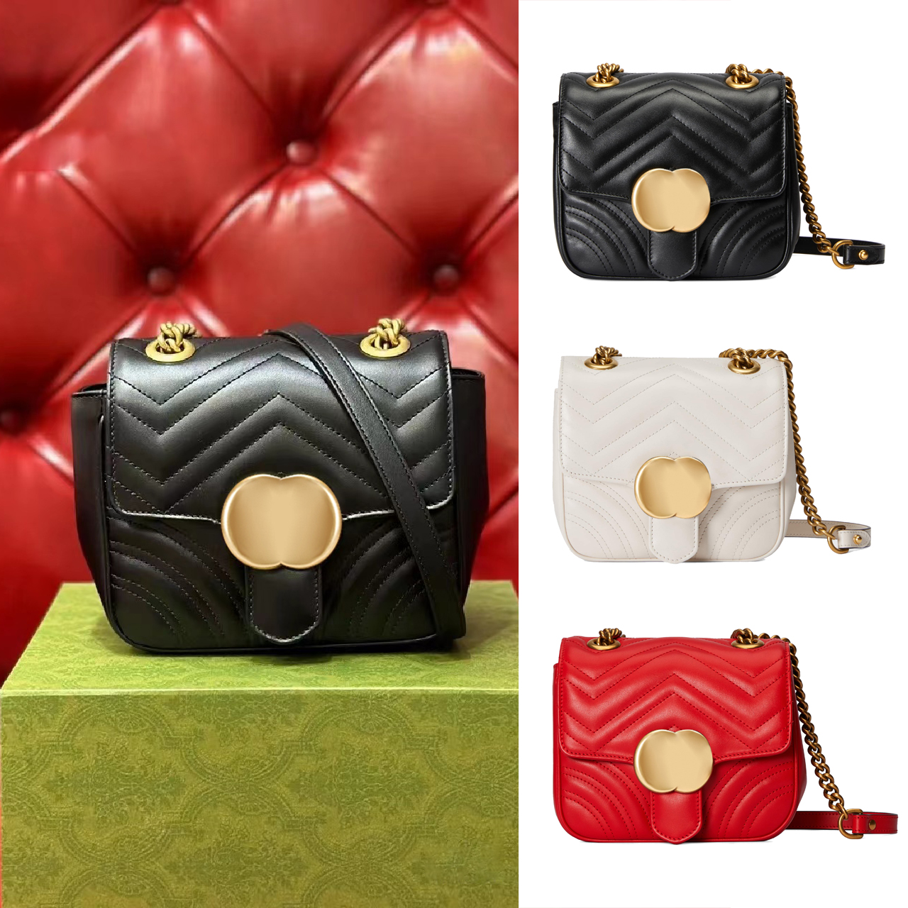 Shoulder bag Marmont bucket envelope Genuine Leather Totes luxurys Designer chain Womens Cosmetic men Hobo Beach fashion handbag camera Clutch Bags Cross Body lady, White white
Shoulder bag Marmont bucket envelope Genuine Leather Totes luxurys Designer chain Womens Cosmetic men Hobo Beach fashion handbag camera Clutch Bags Cross Body lady, White white