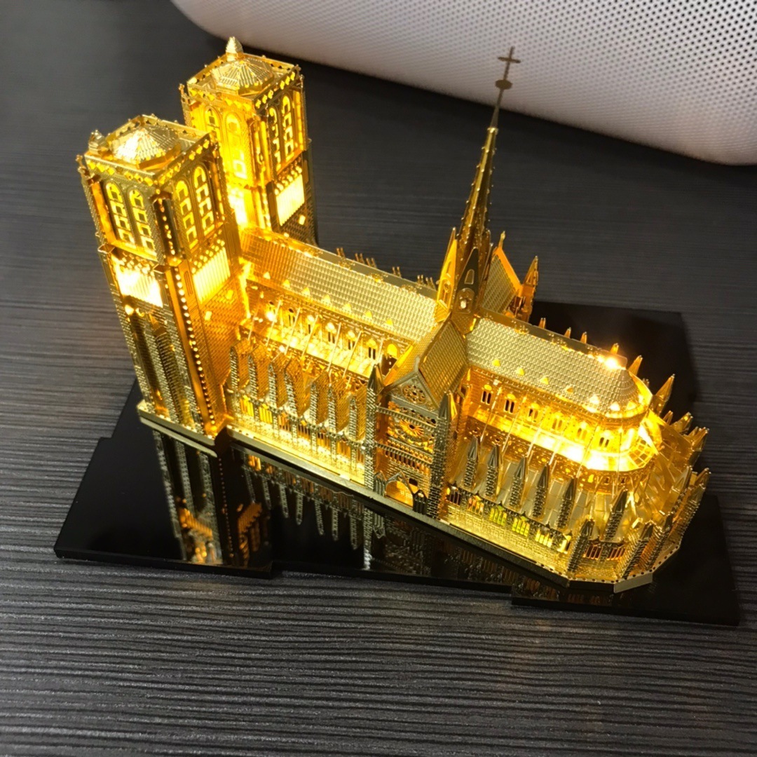 3D Puzzles Metal Puzzle High Quality Notre Dame De Paris Model Adult Difficult Building Diy Toys 230616