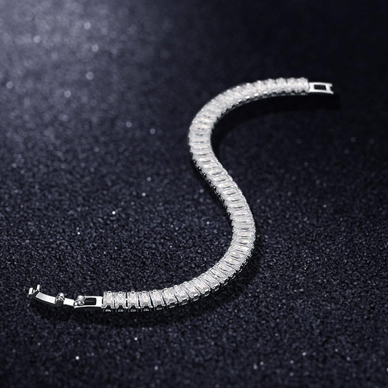 Red Bracelet With Diamond Tennis Chains Hip-hop Tide Women's Bracelet Square Zircon 2.5*5mm Bracelet Tennis Bracelets For loose diamond bracelet 