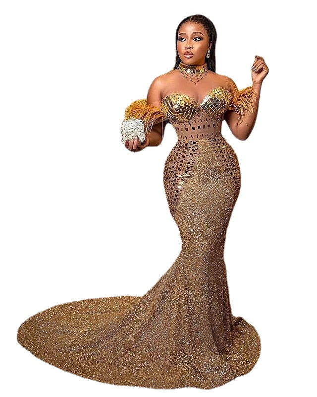 Plus Size Arabic Aso Ebi Gold Luxurious Mermaid Prom Dresses Crystals Beaded Feather Evening Formal Party Second Reception Gowns Dress ZJ744, Same as image
Plus Size Arabic Aso Ebi Gold Luxurious Mermaid Prom Dresses Crystals Beaded Feather Evening Formal Party Second Reception Gowns Dress ZJ744, Same as image