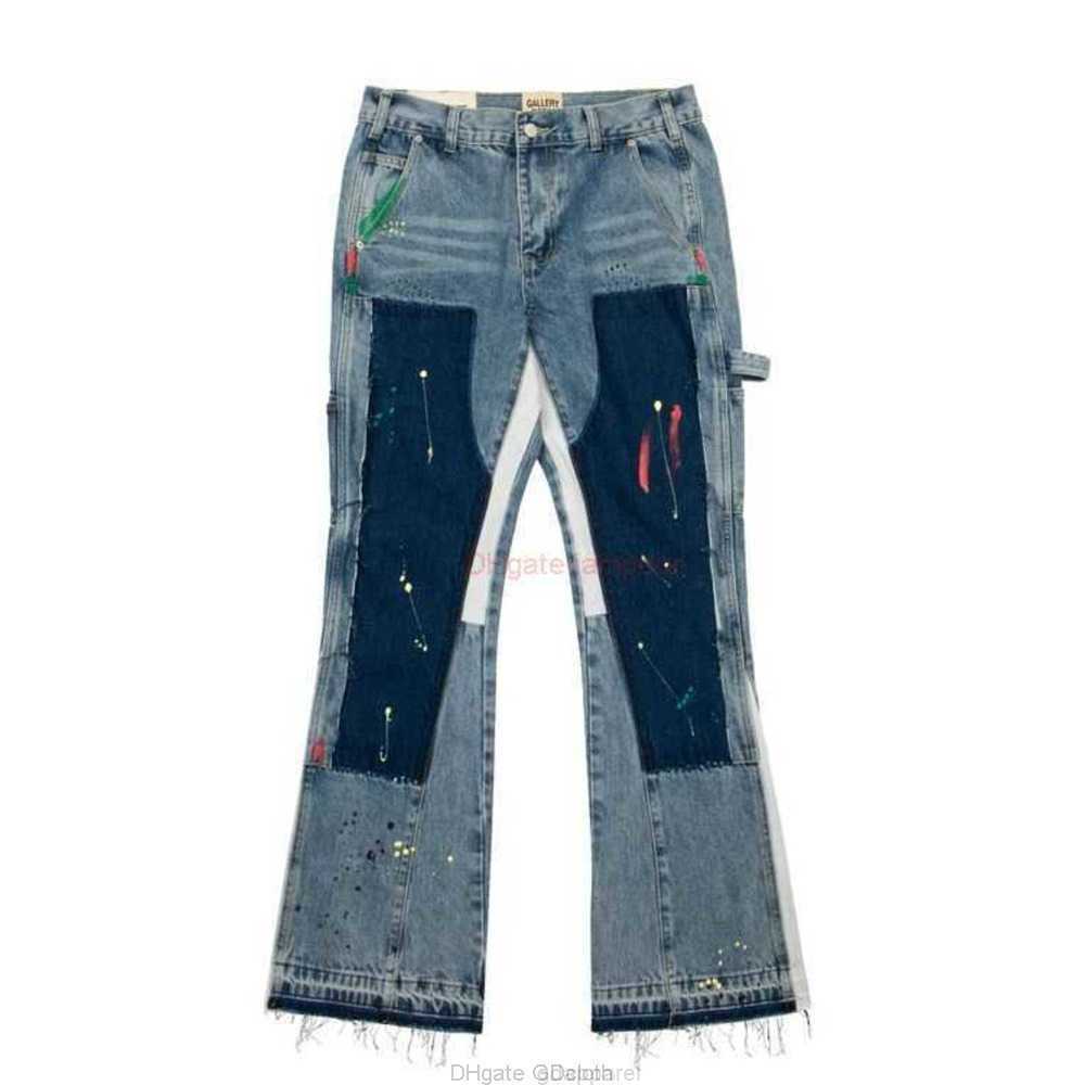 Fashion Designer Clothing Galleries Denim Pants Galleries Heavy Industry Speckled Graffiti Micro Horn Structure Spliced Loose Contrast Jeans for Men Women, Blue
Fashion Designer Clothing Galleries Denim Pants Galleries Heavy Industry Speckled Graffiti Micro Horn Structure Spliced Loose Contrast Jeans for Men Women, Blue