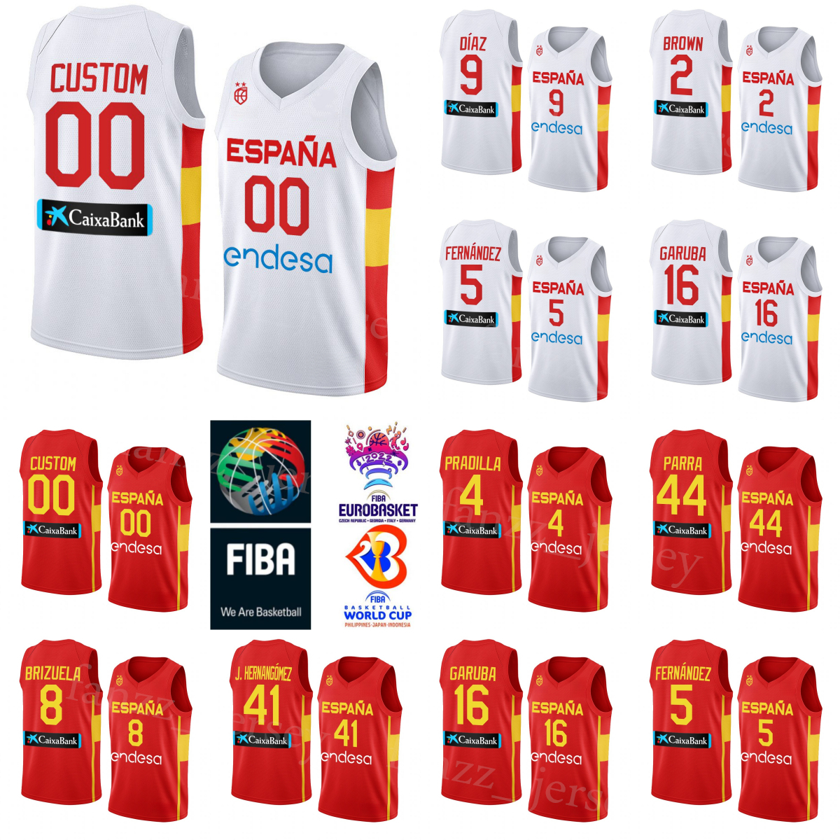 Printed Spain 2023 World Cup Basketball 12 Miquel Salvo Jerseys 1 Tyson Perez 20 Ferran Bassas 3 Pep Busquets Joel Parra Ricky Rubio Lorenzo Brown Marc Gasol Espana, White
Printed Spain 2023 World Cup Basketball 12 Miquel Salvo Jerseys 1 Tyson Perez 20 Ferran Bassas 3 Pep Busquets Joel Parra Ricky Rubio Lorenzo Brown Marc Gasol Espana, White
