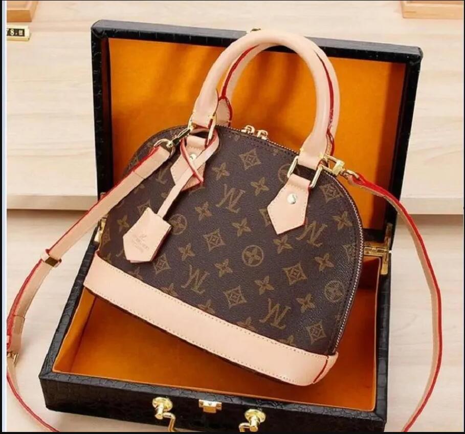 2023 ALMA BB PM Shell Bag Women Genuine Leather Handbags Flower Embossed Shoulder Bag With Lock Designer louiseitys viutonitys