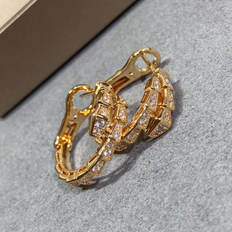 Sterling Sier Inlaid Zircon Snake Bone Earrings Women's High-end Temperament Fashion Brand Jewelry Party Gift