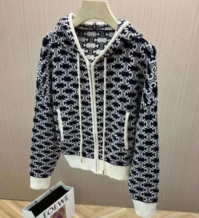 Fall Designer women sweater Cardigan Zipper black high-end luxury hooded casual fashion sport coat, 222
Fall Designer women sweater Cardigan Zipper black high-end luxury hooded casual fashion sport coat, 222