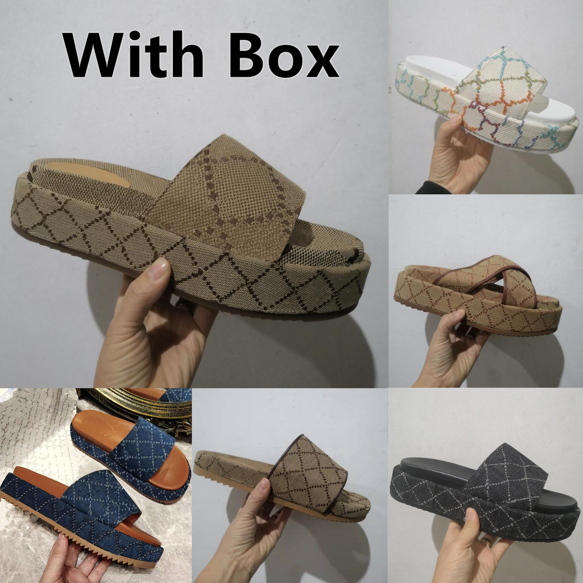 Luxury Designer Slippers Thick Sole men and Women Slide Wedge Sport Style Rainbow Summer Women Slide Platform Embroidered Print Canvas Sandals Rubber With Box, Color#4
Luxury Designer Slippers Thick Sole men and Women Slide Wedge Sport Style Rainbow Summer Women Slide Platform Embroidered Print Canvas Sandals Rubber With Box, Color#4
