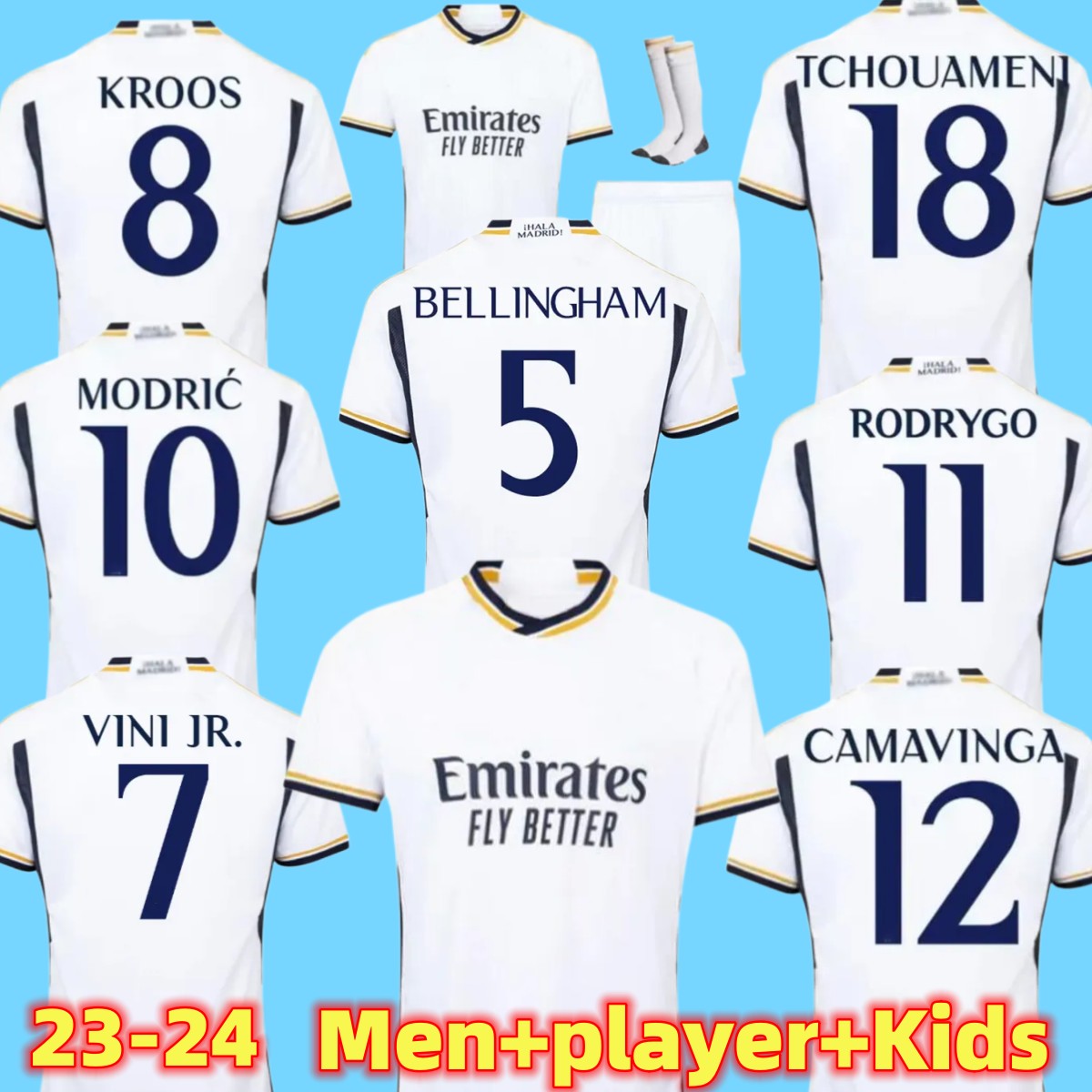 BELLINGHAM 23 24 soccer Jerseys VINI JR real madrids finals champions 14 RODRGO camiseta TCHOUAMENI CAMAVINGA 2023 2024 Fans Player Version Men kids football shirt, 23-24 kids home+socks
BELLINGHAM 23 24 soccer Jerseys VINI JR real madrids finals champions 14 RODRGO camiseta TCHOUAMENI CAMAVINGA 2023 2024 Fans Player Version Men kids football shirt, 23-24 kids home+socks