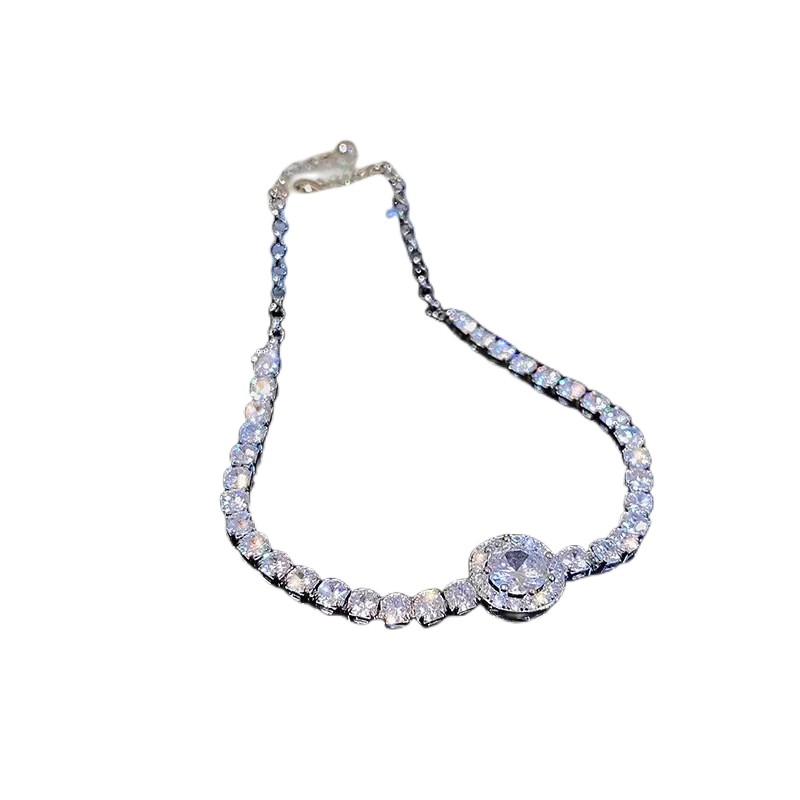 2023 Ins Top Sell Tennies Bracelet Jewelry Sterling Sier Fill Round Cut Cubic Zircon Party Eternity Women Wedding Bangle For Lover Gift