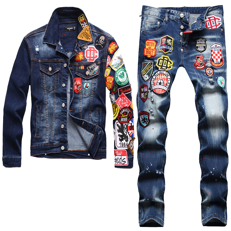 Fashion Slim Tracksuits Multi-badge Denim Jacket and Jeans Two Piece Sets Autumn Winter Men's Embroidered Badge Coat and Stretch Pants, Jacket and jeans 2026.1063
Fashion Slim Tracksuits Multi-badge Denim Jacket and Jeans Two Piece Sets Autumn Winter Men's Embroidered Badge Coat and Stretch Pants, Jacket and jeans 2026.1063