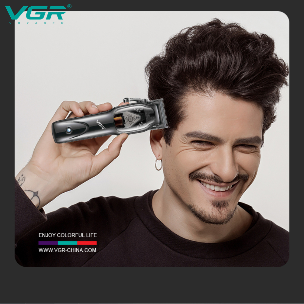 VGR DLC Blade Professional 9000RPM Magnetic Motor Hair Trimmer Cordless Haircut hine Barber Clipper for Men V653 230617 S2562