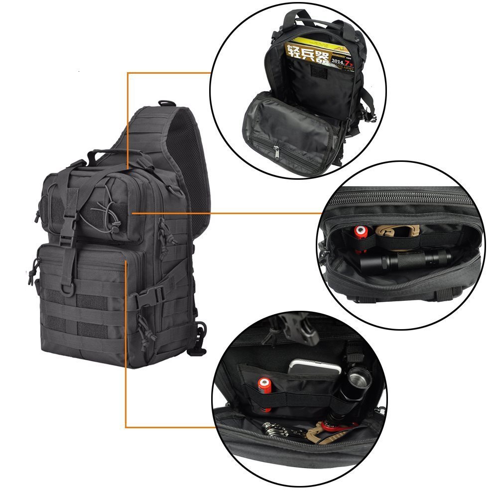 Outdoor Bags Mens Tactical Shoulder Bag Molle Camouflage Sling Army Military Hiking Camping Pack Assault Fishing Hunting Backpack 230617