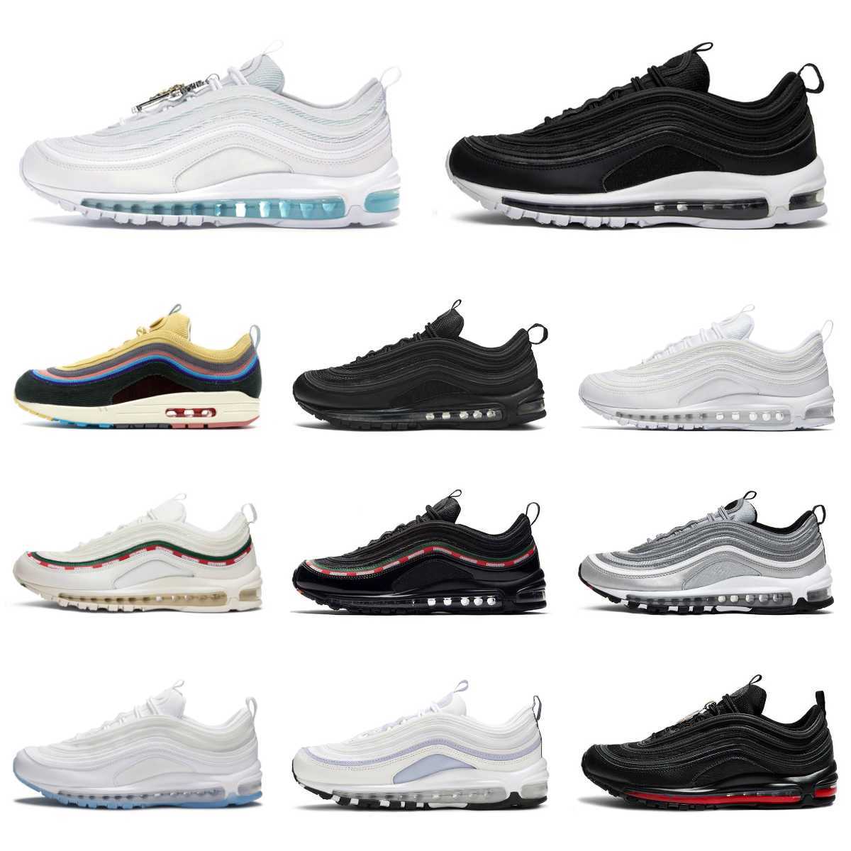 

Trainers Max 97 Mens Casual Shoes MSCHF X INRI Jesus Undefeated Black Crucifix Triple White Metalic Women Designer Air 97s Sean Wotherspoon Sliver Bullet Sneakers, #27 celestial gold