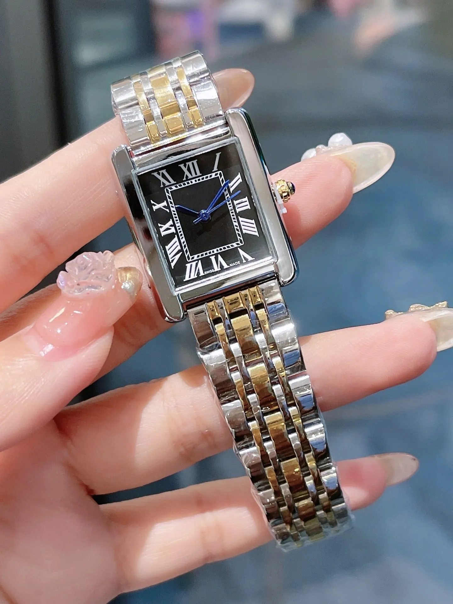 Luxury Watch Womens tank Watch Square Watches Diamond Premium Quartz Movement Stainless Steel Bracelet Sapphire Glass Waterproof women Wristwatches