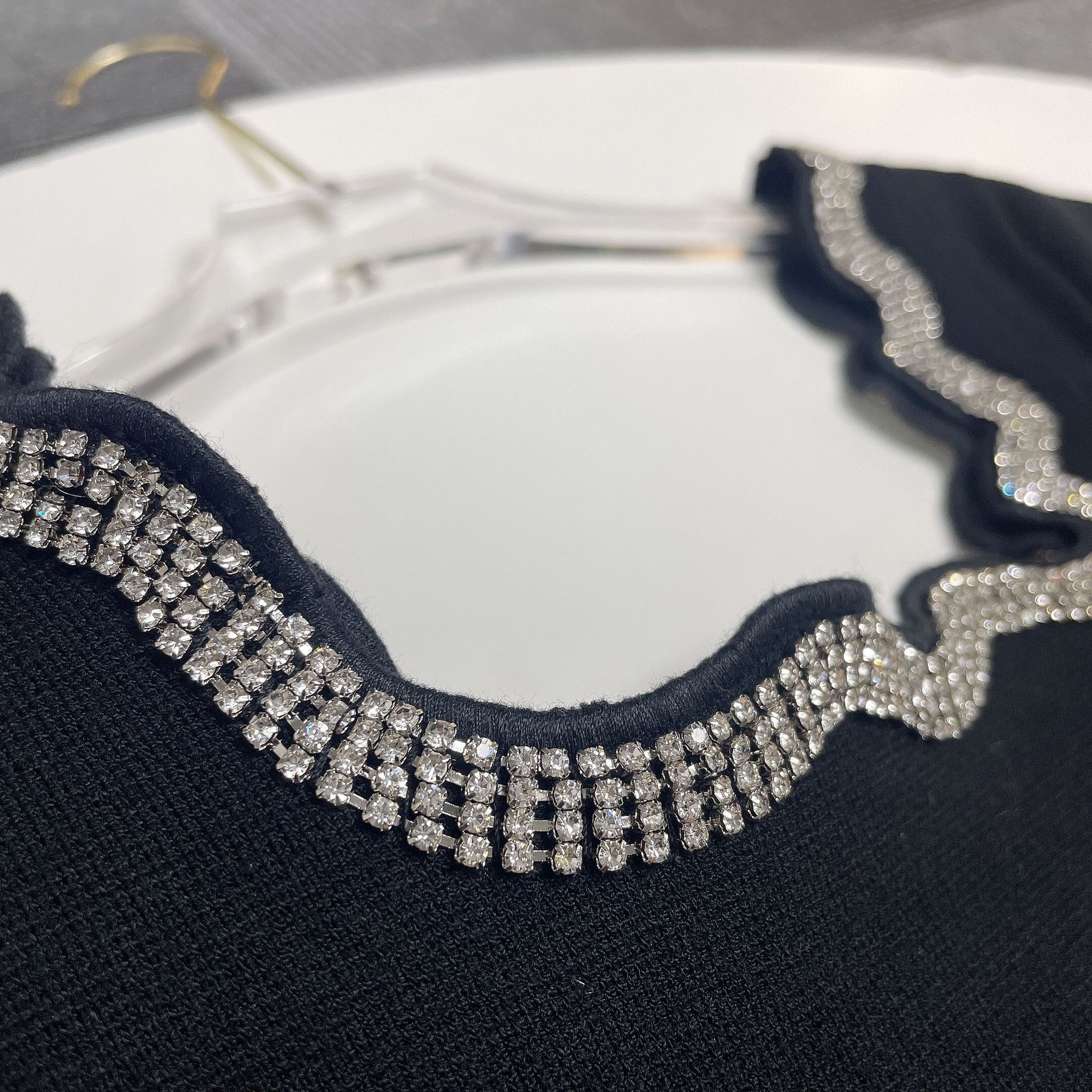 Casual Dresses S-andro Round Neck Flare Dress Rhinestone Fit A-line Mini Dress for Women2023New