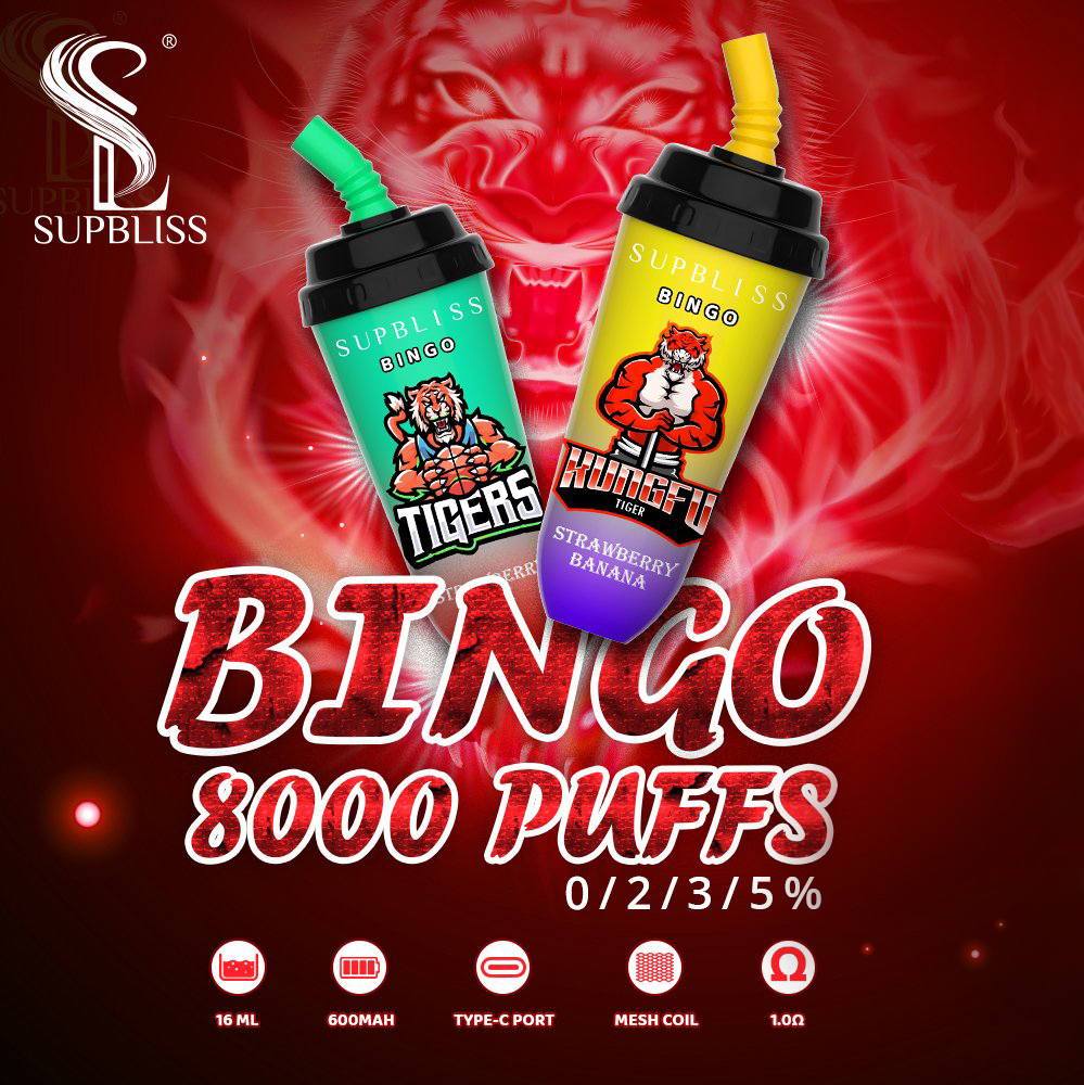 RandM Supbliss Bingo Puffs 8000 Original Disposable Vape 650mAh puff 8k Rechargeable Battery Type-c Cartridges Milktea Cup Mesh Coil 20 Flavors 16ml 0% 2% 3% 5%
RandM Supbliss Bingo Puffs 8000 Original Disposable Vape 650mAh puff 8k Rechargeable Battery Type-c Cartridges Milktea Cup Mesh Coil 20 Flavors 16ml 0% 2% 3% 5%