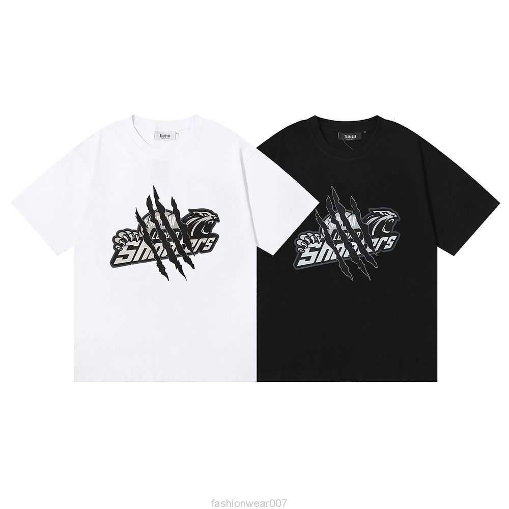 Designer Fashion Clothing Tees Tsihrts Shirts Brand Trapstar Shooters Claw Scratch Print Double Yarn Cotton Short Sleeve Tshirt for Men Women Rock Hip hop Cotton Str, Black 1029