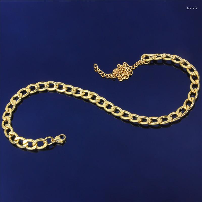Anklets Stainless Steel Gold Color Curb Cuban Chain For Women Beach Foot Jewelry Leg Ankle Bracelets Accessories