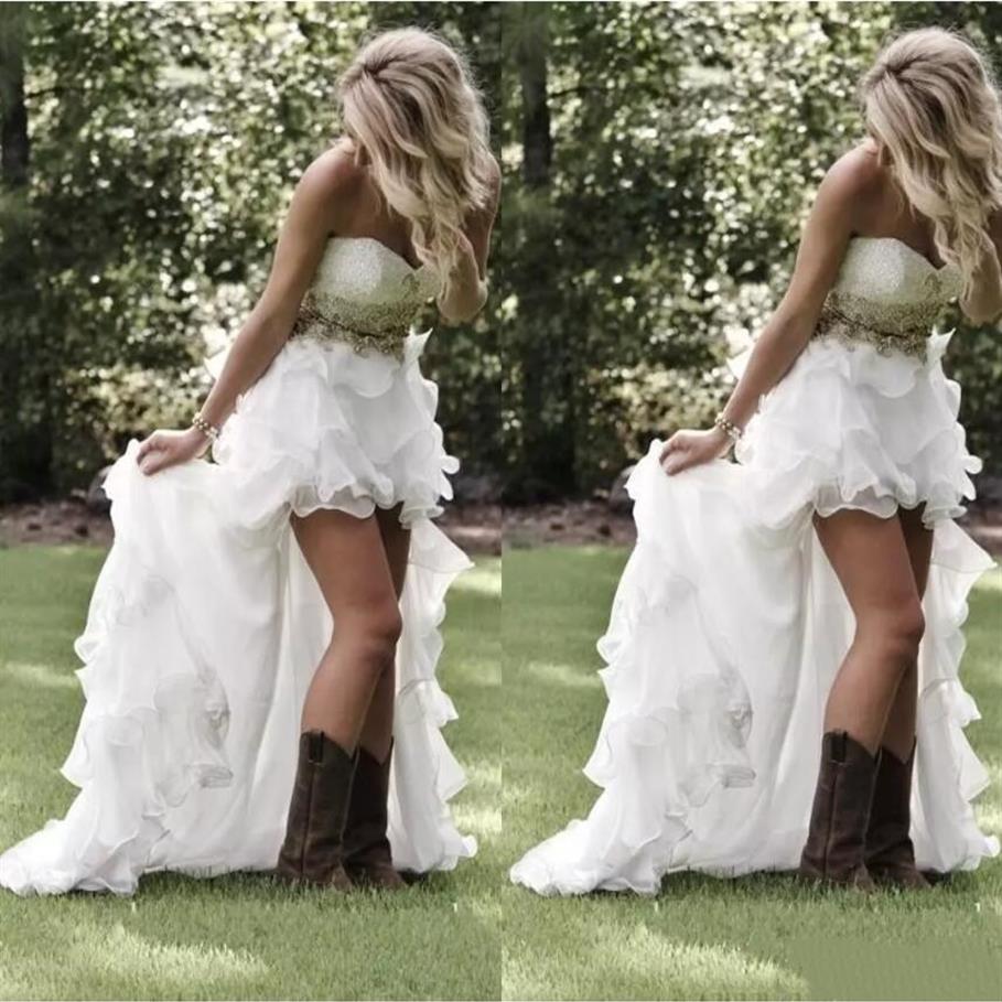 Modest Country Wedding Dresses 2020 Sweetheart High Low Ruffles Organza Asymmetrical Bridal Gowns Sweep Train A-Line Wedding Dress290Y, Silver
Modest Country Wedding Dresses 2020 Sweetheart High Low Ruffles Organza Asymmetrical Bridal Gowns Sweep Train A-Line Wedding Dress290Y, Silver