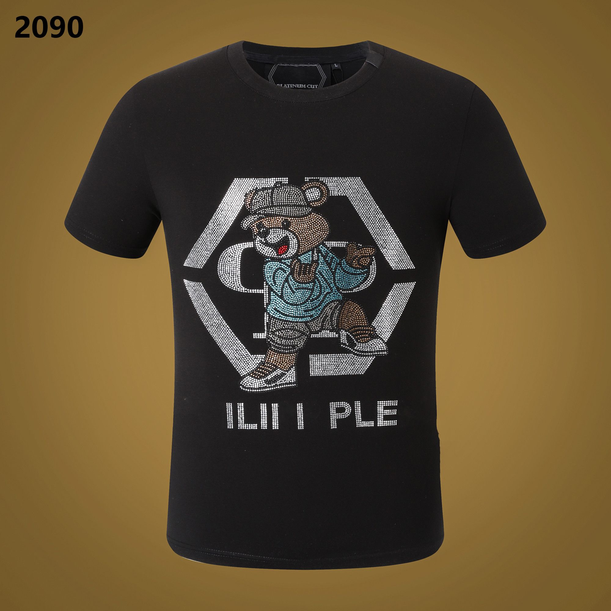 Philips Plein New Men T-Shirt Designer PP Skull Diamond T Shirt Plein Shirt Sleeve Dollar Brown Bear Brand O-Neck High Quality Skulls Paris T-Shirt PP Polo Shirt 2859