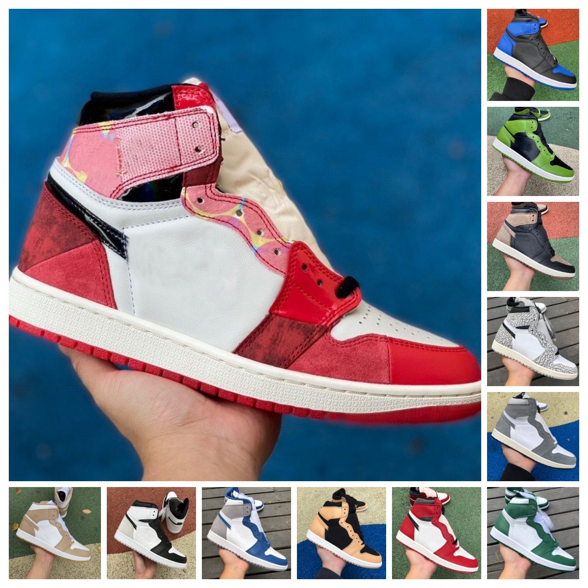 Jumpman Basketball Shoes OG 1 1s High Mens Women Fragment Travis Starfish Patent Bred University Blue Twist Linen Chicago Lost Found Washed Black Designer Sneakers, Shoes lace
Jumpman Basketball Shoes OG 1 1s High Mens Women Fragment Travis Starfish Patent Bred University Blue Twist Linen Chicago Lost Found Washed Black Designer Sneakers, Shoes lace