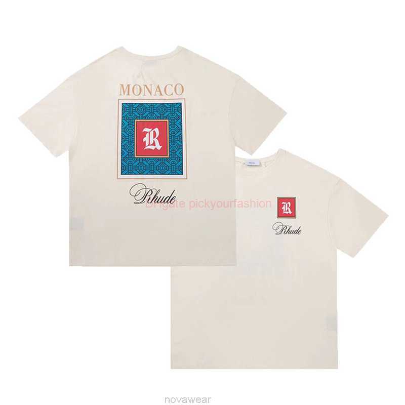 Designer Fashion Clothing Tees Tshirt Akeng Rhude Fashion Brand Monaco Letter Printing American High Street Rap Loose Apricot Short Sleeve Tshirt for Men Cotton Str
Designer Fashion Clothing Tees Tshirt Akeng Rhude Fashion Brand Monaco Letter Printing American High Street Rap Loose Apricot Short Sleeve Tshirt for Men Cotton Str