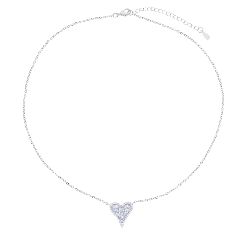 Bling design Heart pendant Necklace Charm Cubic Zircon Paved hip hop for Women Men Jewelry Gift
