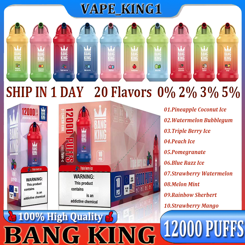 Original Bang King 12000 Puff 12000 Disposable Vapes Pen E Cigarette 0% 2% 3% 5% Vaporizer Recharge Mesh Coil Vape Pen Puffbars Bang Puff 12K
Original Bang King 12000 Puff 12000 Disposable Vapes Pen E Cigarette 0% 2% 3% 5% Vaporizer Recharge Mesh Coil Vape Pen Puffbars Bang Puff 12K