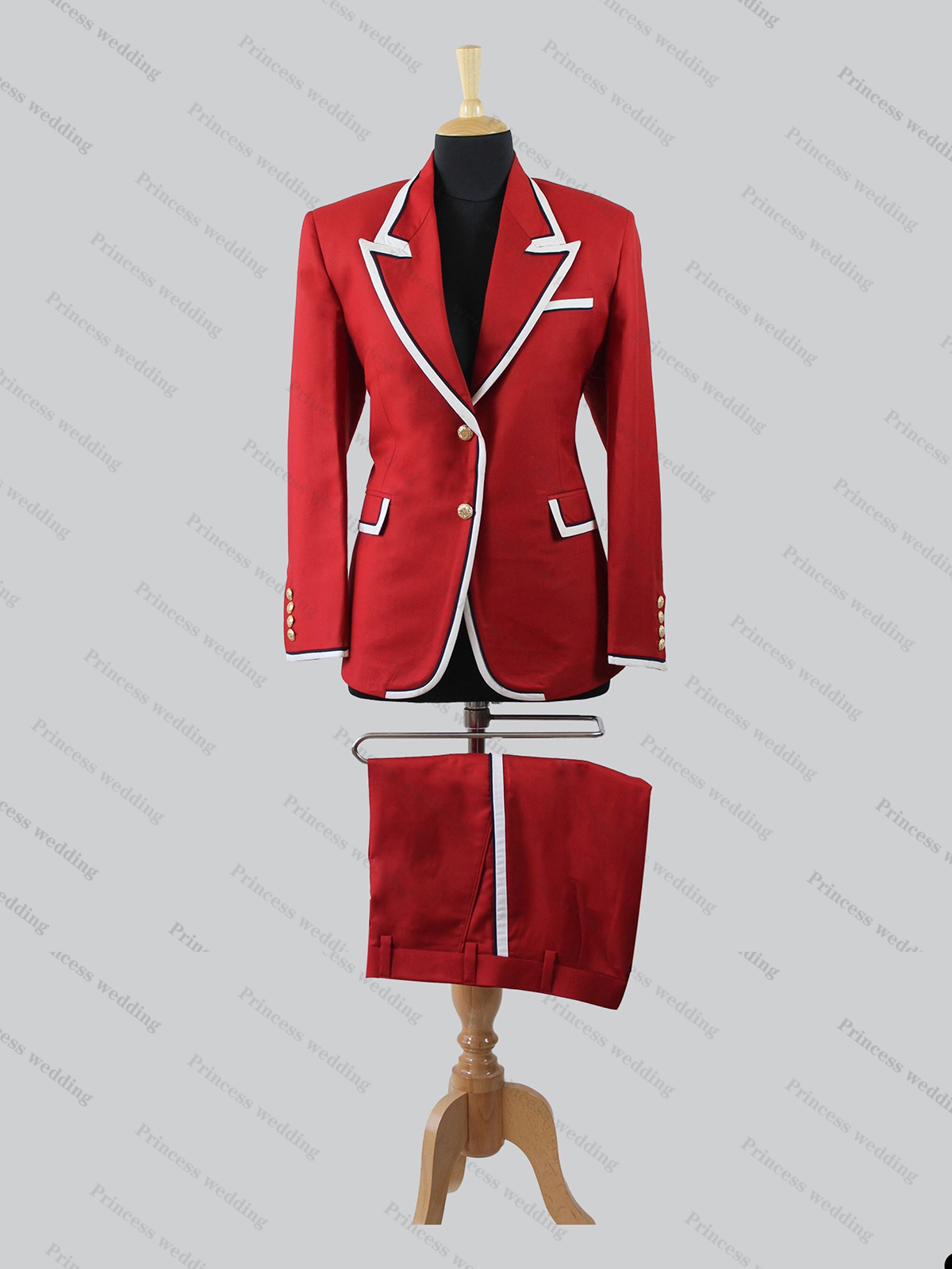 Fashion Spring Autumn Women Red Blazer Suits Sets New Office Lady Jackets Pants 2 Pieces Custom Made